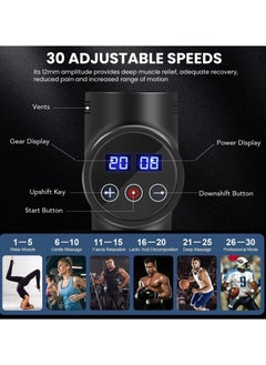 ADEBOLA Deep Tissue Massage Gun，Portable Quiet Electric Percussion Muscle Massager with 6 Interchangeable  Massage  Heads and Tool Case，Gifts for Women/Men/Her/Him  - Image 4