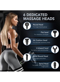 ADEBOLA Deep Tissue Massage Gun，Portable Quiet Electric Percussion Muscle Massager with 6 Interchangeable  Massage  Heads and Tool Case，Gifts for Women/Men/Her/Him  - Image 5