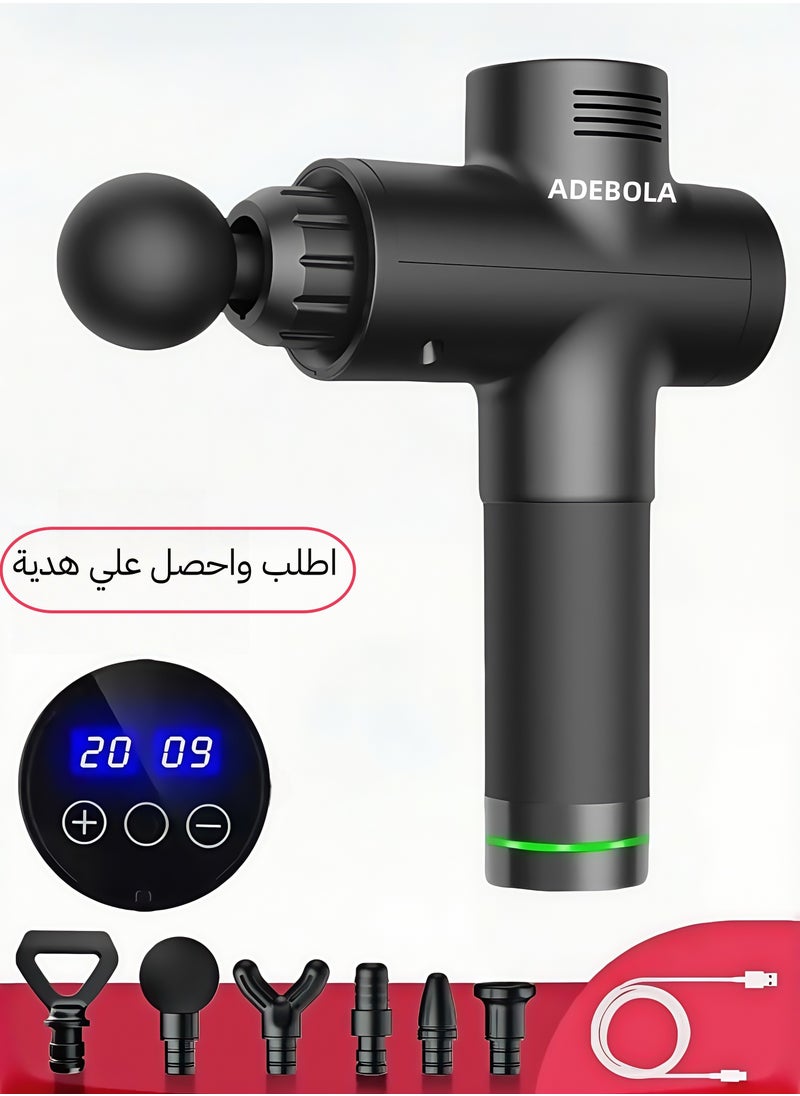 ADEBOLA Deep Tissue Massage Gun，Portable Quiet Electric Percussion Muscle Massager with 6 Interchangeable  Massage  Heads and Tool Case，Gifts for Women/Men/Her/Him  - Image 1