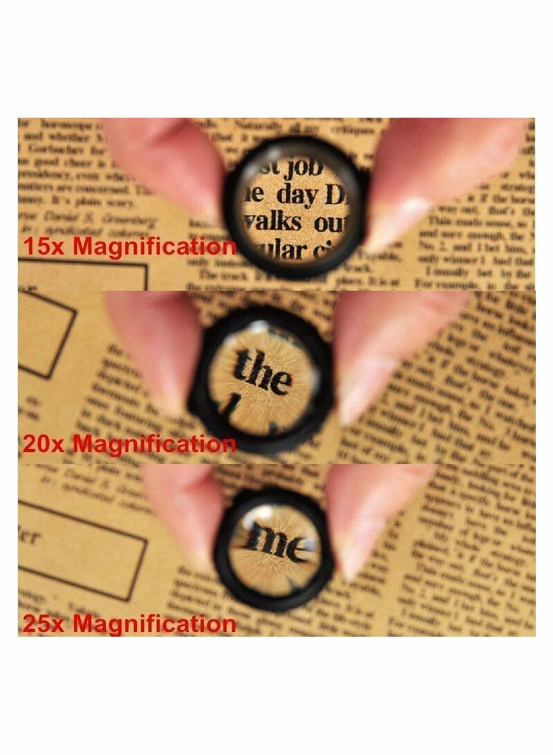 Excefore Glasses Magnifier, Headband Magnifying Glasses with LED Light, jewellers Loupe with 4 Interchangeable Lenses 10X 15X 20X 25X, for Jewelry Eyeglass Watch Electronic Repair Tool - Image 3