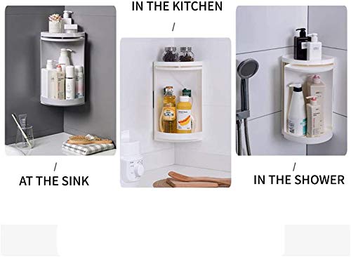 Hiru Bathroom Rotating Triangle Storage Rack 360 Degree Rotating Multi-Function Organizer Plastic Triangle Shelf Dust-Proof Waterproof Corner Rack for Cabinet Bathroom Kitchen Bedroom - Image 4