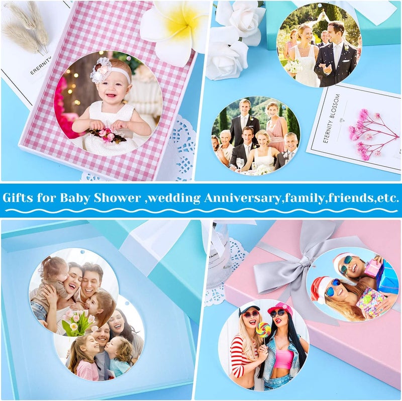 Audab Acrylic Ornament Blanks for Vinyl, Large Clear Acrylic Discs Round Acrylic Blanks Bulk with Hole for Engraving, DIY Projects, Art Crafts(4 Inch, 30 Pcs) - Image 2