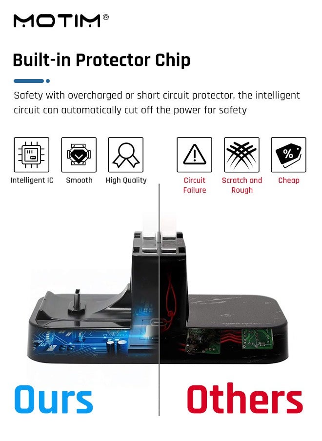 Motim - 4 in 1 N-Switch Joy-Con & Pro Controller Compatible with N-Switch Joy-Con & Pro Controller, Charge Charger Dock with Charger Indicator and Type C Charging Cable - Image 1