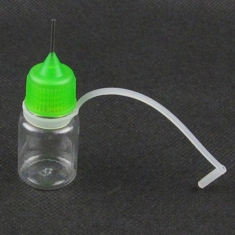 NewZoll 5 ml Empty Plastic Squeezable Liquid Oil Dropper Storage Bottle with Needle Cap 10PCS Green Cap  - Image 2
