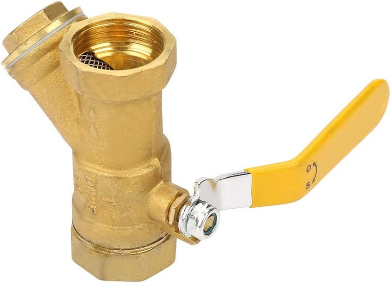 Y Type Brass Strainer Filter Ball Valve 1 Inch DN25 Female Thread, Durable Brass Construction, High Sealing Performance - Easy Maintenance, Suitable for Water and Gas Control - Image 1