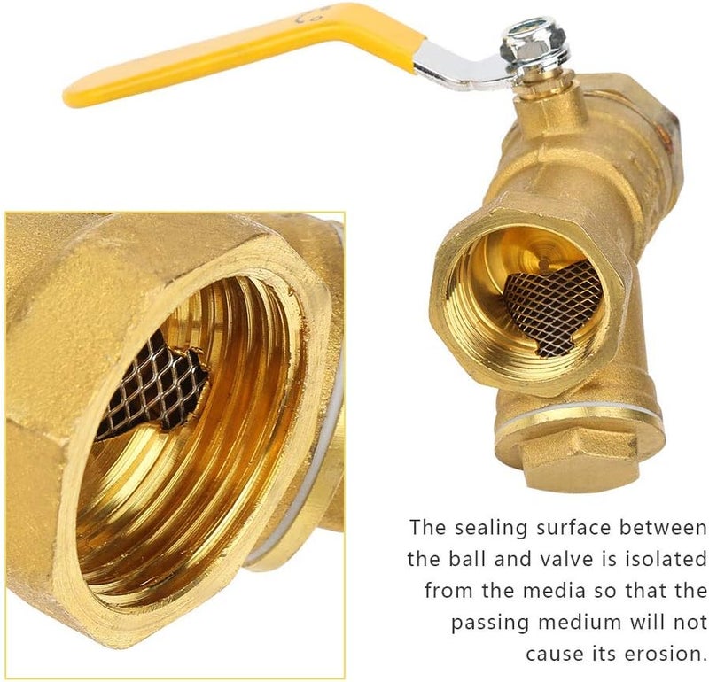 Y Type Brass Strainer Filter Ball Valve 1 Inch DN25 Female Thread, Durable Brass Construction, High Sealing Performance - Easy Maintenance, Suitable for Water and Gas Control - Image 5