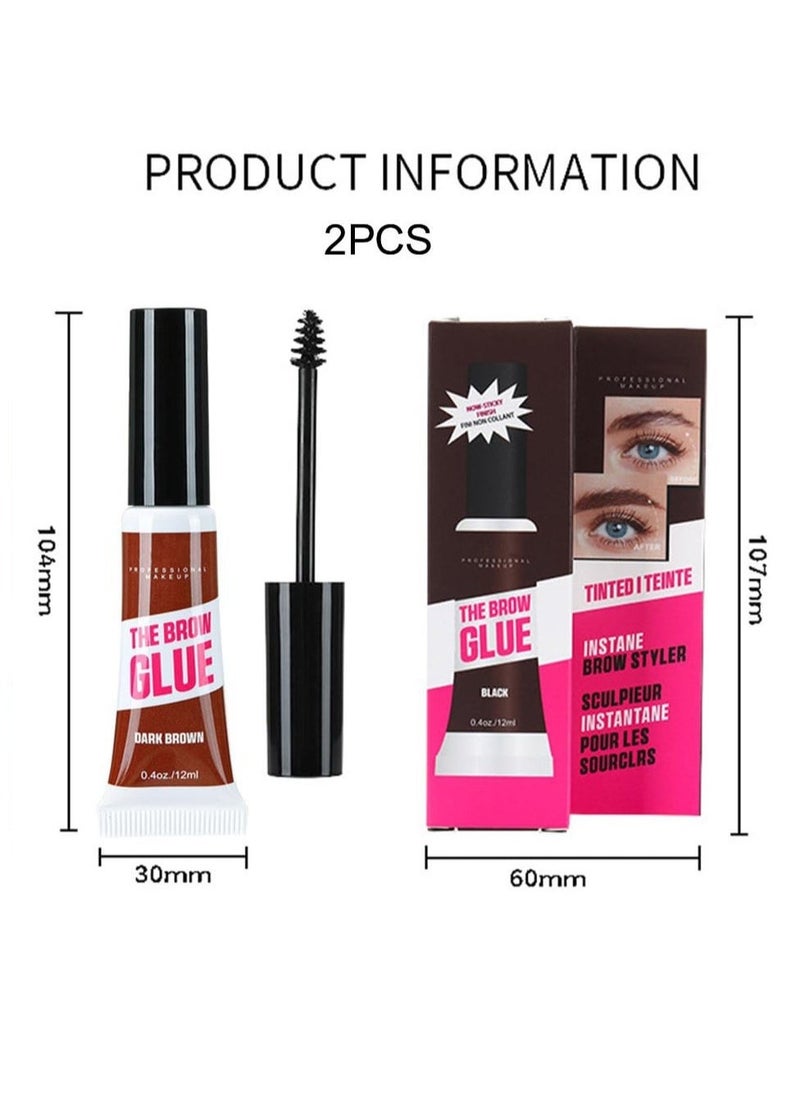 Generic Eyebrow Gel, Tinted Eyebrow Mascara Gel Set, 2 Pack Taupe Long Lasting Waterproof Transfer-proof Eyebrow Cream, Eyebrow Brush With Color Fast Sculpt to Fill in Eyebrows Thickening  - Image 5