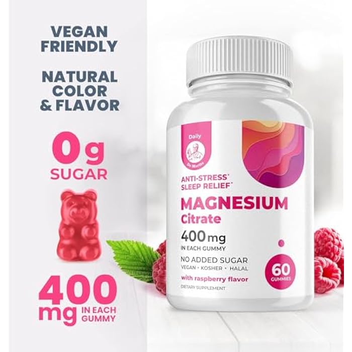 DR. MORITZ Magnesium Citrate Gummies Sugar-Free - Calm Magnesium Gummies Supplement for Children, Sugar -Supports Cardiovascular Health -Free Chews for Kids & Adults (60 Count) - Image 3