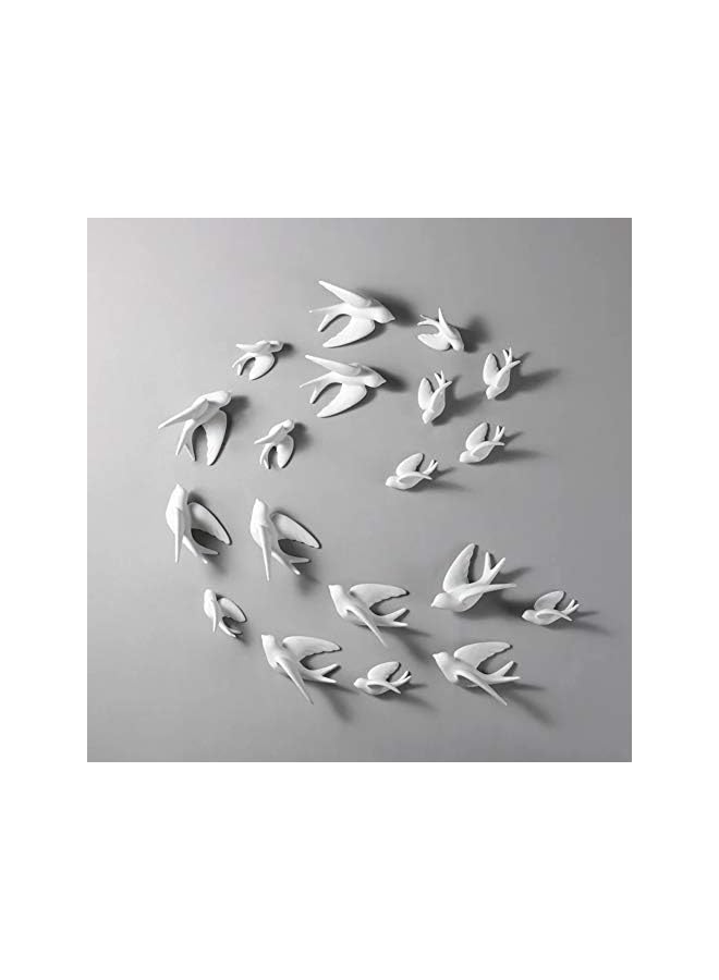 The Bros Pair Ceramic Sparrows Swallows Birds Dove White Wall Mounted Decor Hanging for Bathroom Livingroom Garden Wall Sculptures, Large - Image 5