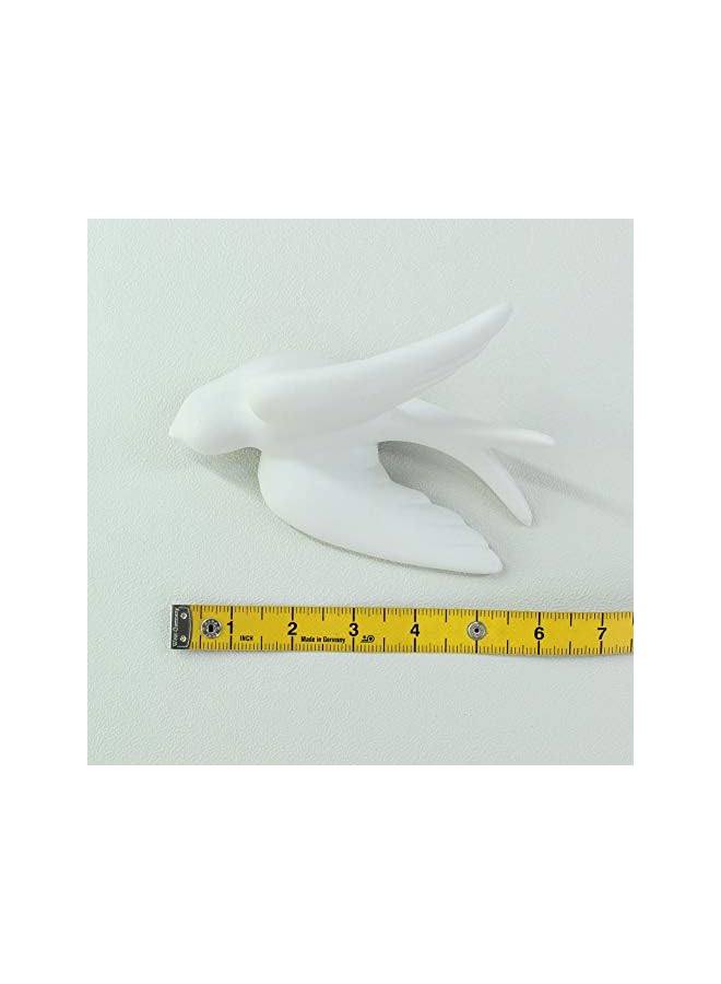 The Bros Pair Ceramic Sparrows Swallows Birds Dove White Wall Mounted Decor Hanging for Bathroom Livingroom Garden Wall Sculptures, Large - Image 3