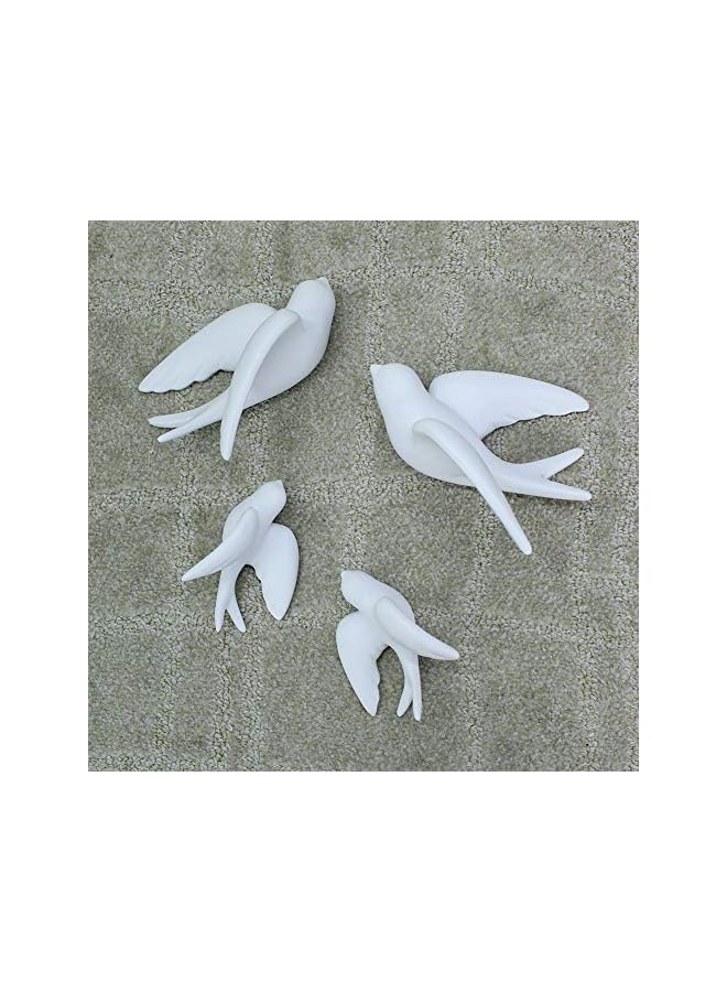 The Bros Pair Ceramic Sparrows Swallows Birds Dove White Wall Mounted Decor Hanging for Bathroom Livingroom Garden Wall Sculptures, Large - Image 2