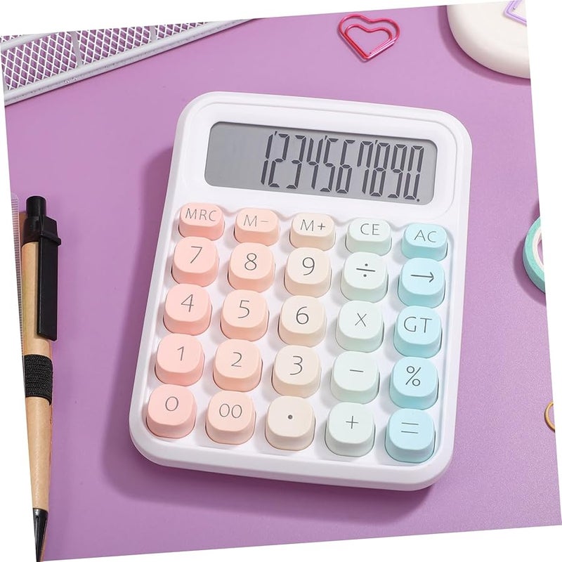 Gradient Color Basic Calculator Portable Handheld Office Desk Calculator for Students Home Use - Image 5
