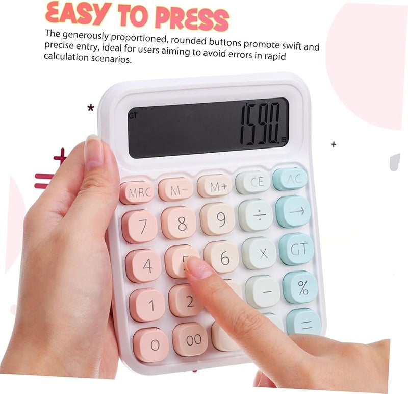 Gradient Color Basic Calculator Portable Handheld Office Desk Calculator for Students Home Use - Image 3