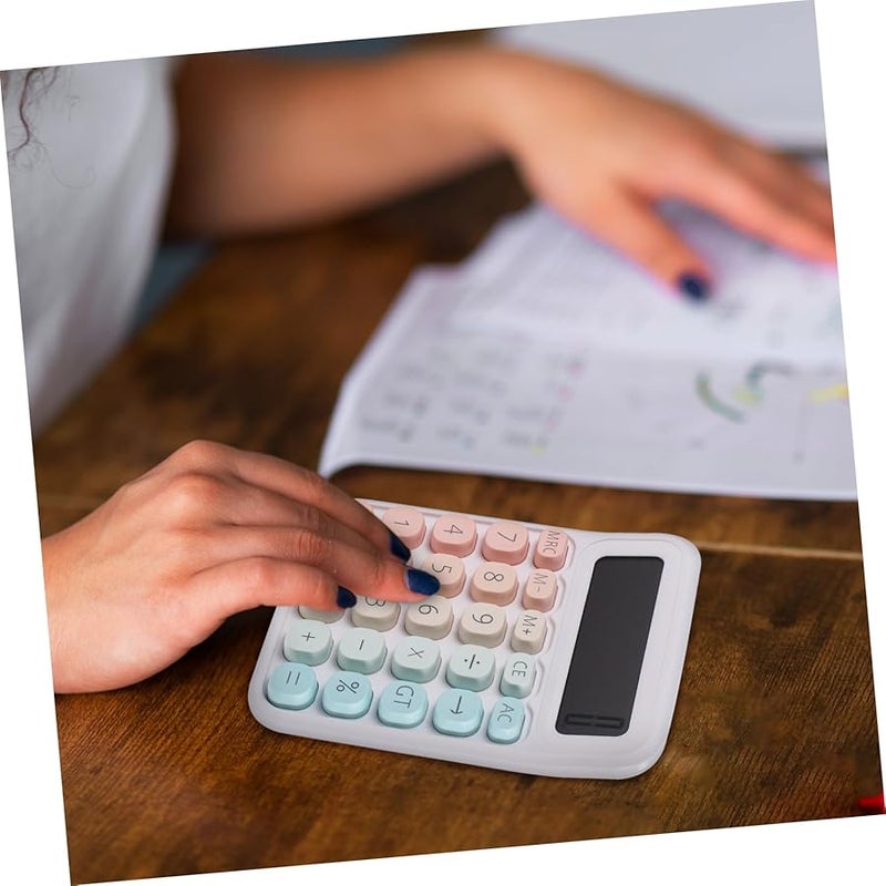Gradient Color Basic Calculator Portable Handheld Office Desk Calculator for Students Home Use - Image 4
