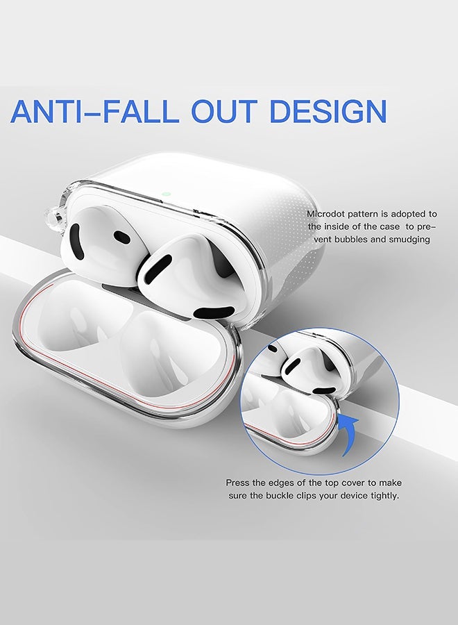 أو أوزون For AirPods 5 / AirPods 4 Case Cover (2024),Clear Soft TPU Anti-drop Full Body Protective Shock-Resistant Cover  With Carabiner For Men & Women - Clear - Image 2