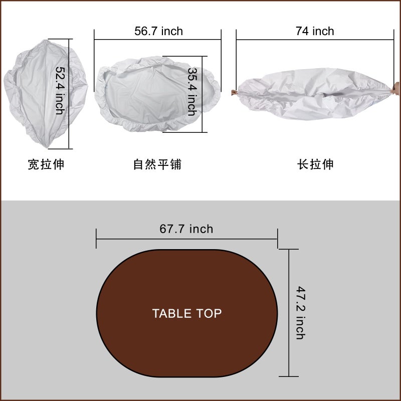 LIBERECOO Oval Fitted Vinyl Tablecloth - Black Wood - Fits 48 x 68 Inch Oval Table - Waterproof, Elastic Edged for Secure Fit, Easy to Clean Plastic Table Cover - Image 2