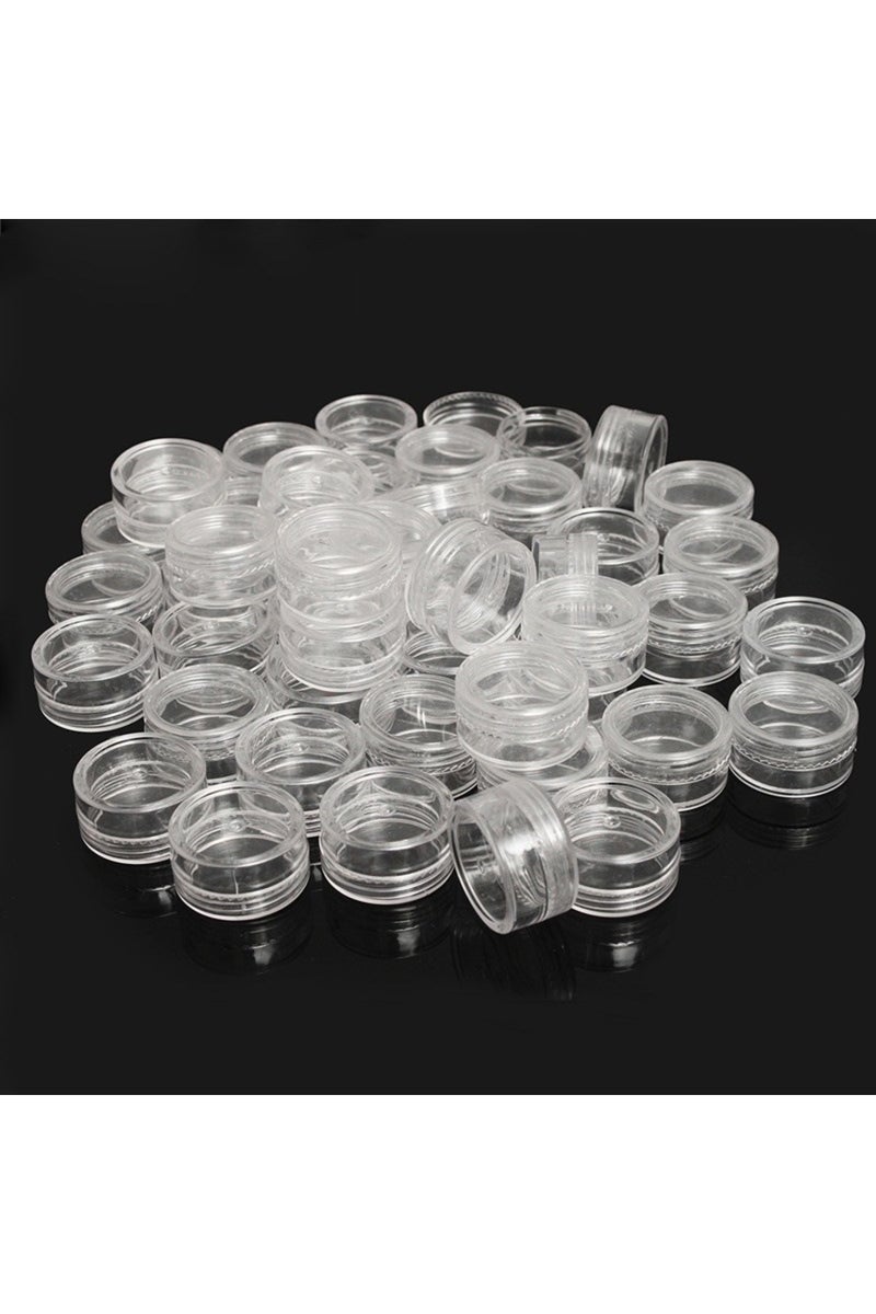 100 قطعة 50/100 قطعة 2.5 غرام عبوة كريم شفافة صغيرة، زجاجات مستحضرات تجميل، أوعية شفافة لـ