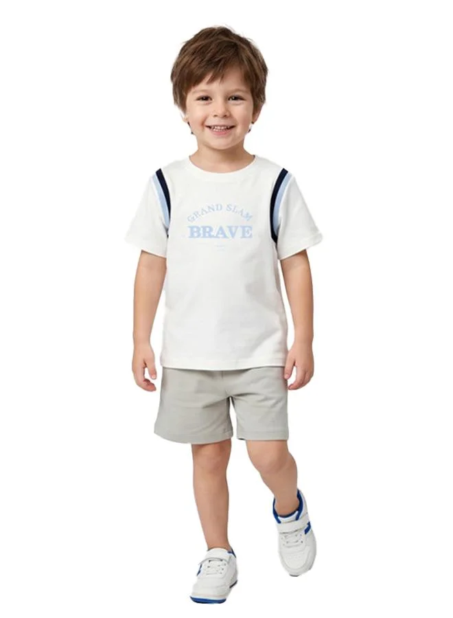 أطفال وأكثر Babies & More Toddler Boys Peach Short Sleeve Short Set