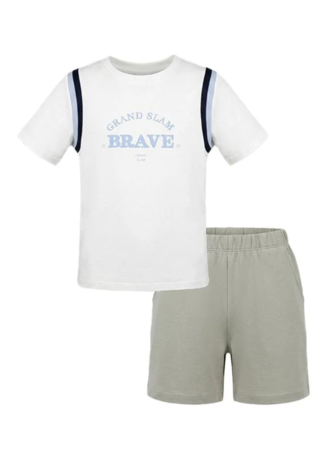 أطفال وأكثر Babies & More Toddler Boys Peach Short Sleeve Short Set