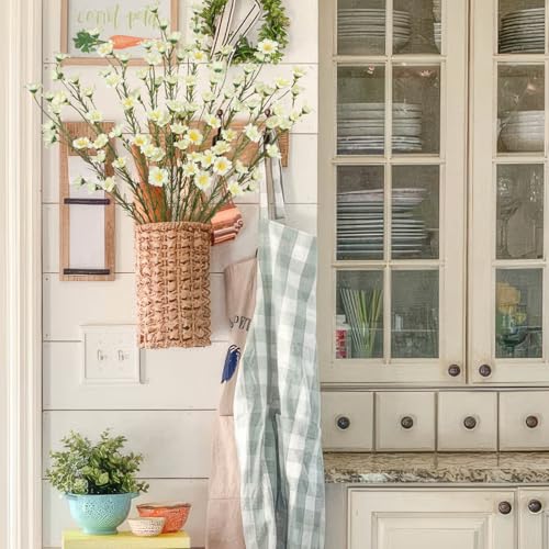 CITYES 10 Pcs Artificial Wildflowers with Stems Bulk Silk Spring Flowers 21" Fake Forsythia Branches Creamy White Faux Wildflowers Floral Arrangement for Home Decor Indoor Outdoor Wedding Centerpieces - Image 4