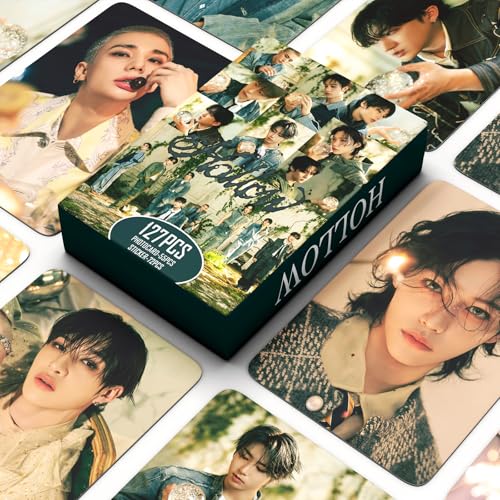 PYAJUU Stray Kids HOLLOW Album Photocards 127 PCS KPOP Giant Photo Card Set Stray Kids Merch Boys and Girls Card Set 55 PCS Photocard and 40 PCS Stickers - Image 3