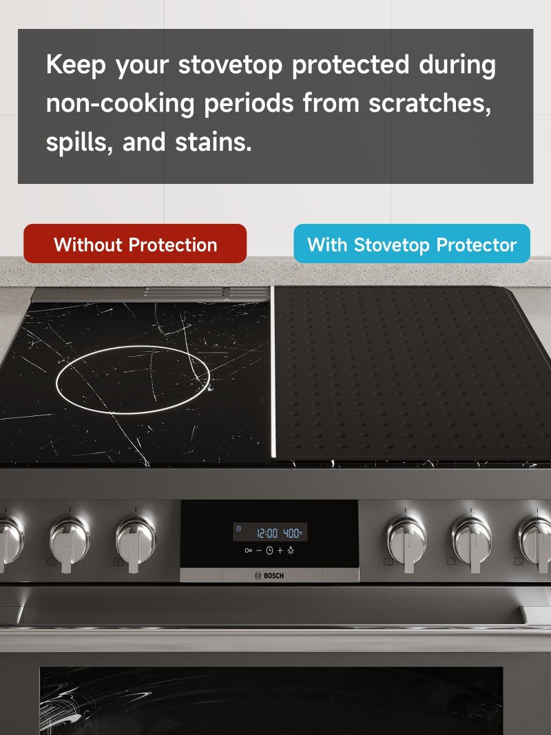 XiFEO Silicone Stove Top Cover for Electric Stove, Glass Stove Top Cover Protector, Flat Top Range Cover â€“ Double as Dish Drying Mat, Coffee Bar Mat, Kitchen Stove Accessories, 28 x 20 in, Black - Image 5