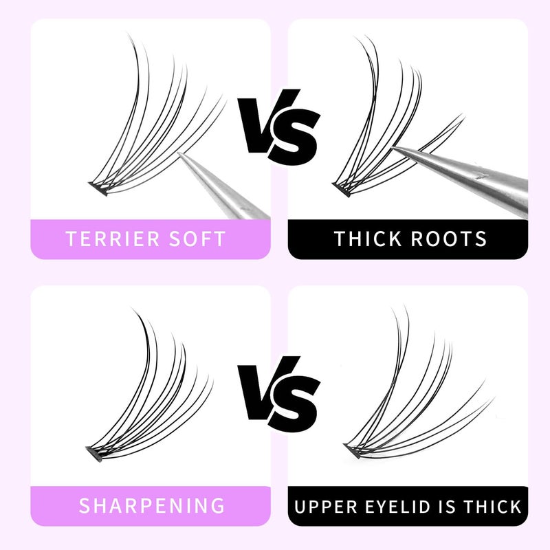 BODERMINCER 10D 60pcs Black Handmade False Eyelashes Natural Long Individual Eyelashes Extension Fake Lashes Makeup Beauty Cosmetic (8mm) - Image 5