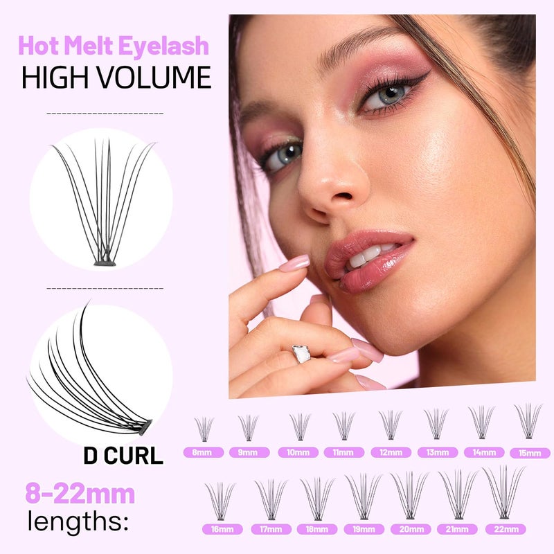 BODERMINCER 10D 60pcs Black Handmade False Eyelashes Natural Long Individual Eyelashes Extension Fake Lashes Makeup Beauty Cosmetic (8mm) - Image 4