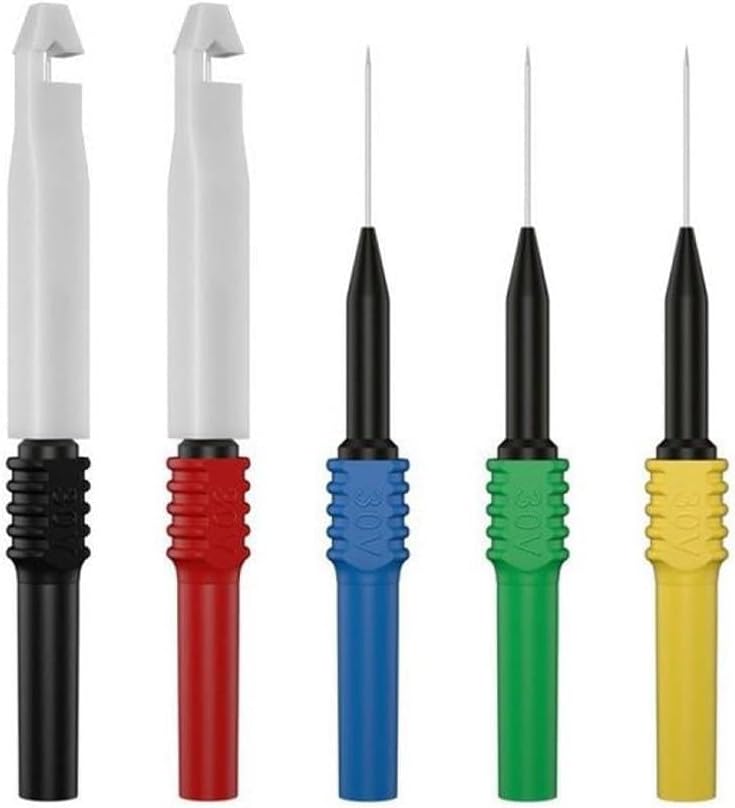 5PCS Insulated Multimeter Probe Set with 4mm Banana Connector and V Groove for Automotive Electrical Work - Image 2