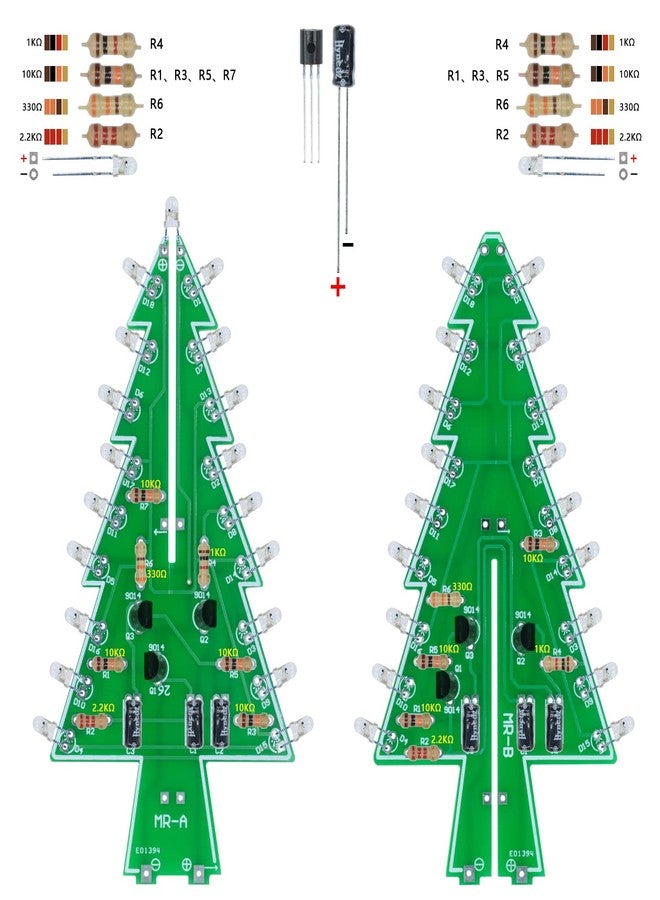 Cermant LED Flashing Christmas Tree DIY Kits，3D Xmas Tree Soldering Kit with 7 Colors DIY Electronic Assemble Kit for Learning Teaching STEM Educational, with Paper Instruction Manual - Image 4