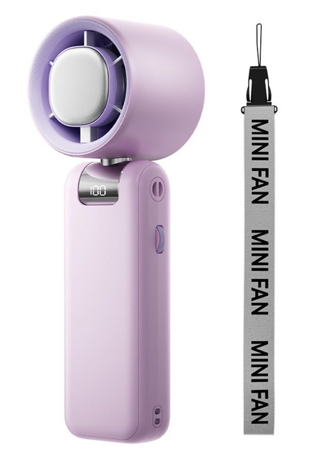Portable Fan with Ice Cooler, Handheld Semiconductor Fan with 100 Adjustable Speeds & LED Display - 4000mAh Battery, Fast Type-C Charging, 180°Rotatable Air Vents, Instant Cooling in Summer (Purple) - Image 1