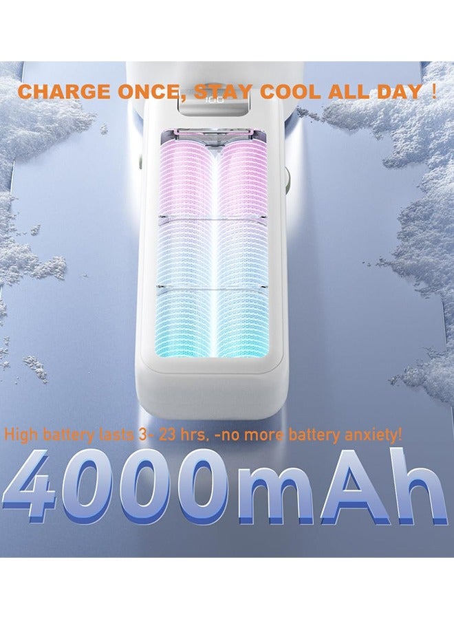 Portable Fan with Ice Cooler, Handheld Semiconductor Fan with 100 Adjustable Speeds & LED Display - 4000mAh Battery, Fast Type-C Charging, 180°Rotatable Air Vents, Instant Cooling in Summer (Purple) - Image 2