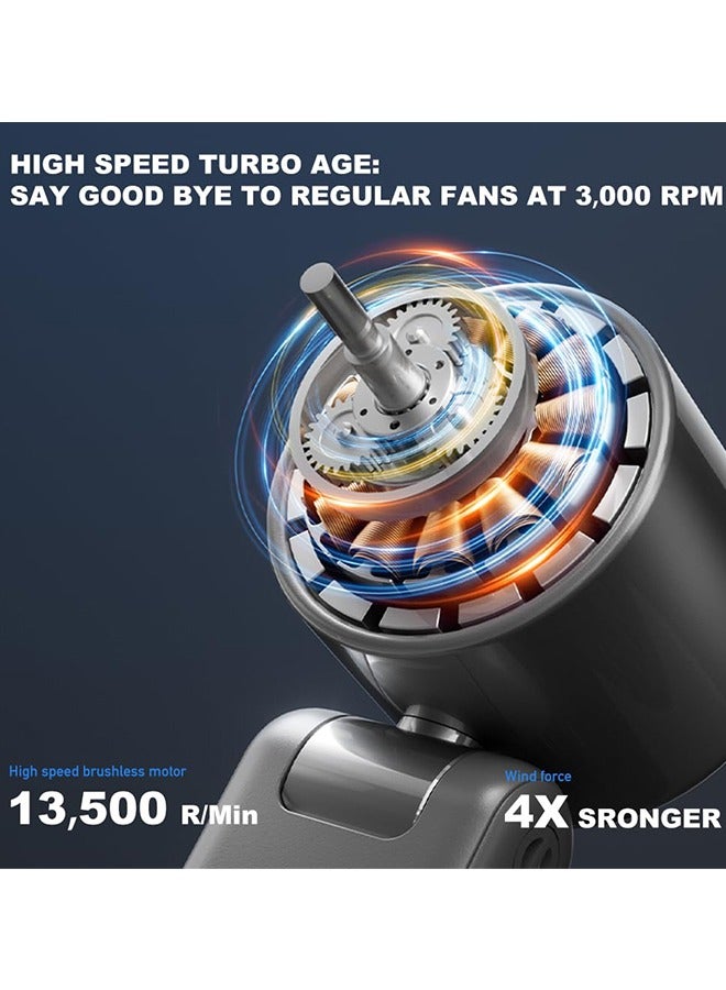 Portable Fan with Ice Cooler, Handheld Semiconductor Fan with 100 Adjustable Speeds & LED Display - 4000mAh Battery, Fast Type-C Charging, 180°Rotatable Air Vents, Instant Cooling in Summer (Purple) - Image 5