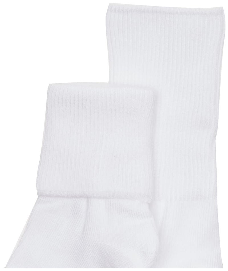 Jefferies Socks Little Girls' School Uniform Organic Cotton Seamless Turn Cuff 6 Pack, White, 8-9.5 - Image 2