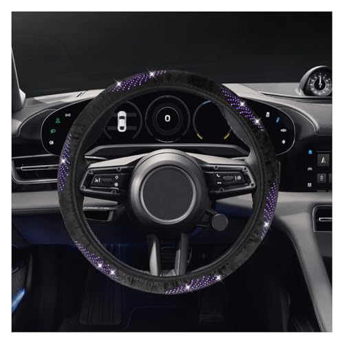 KPFILEH Bling Car Steering Wheel Cover 15 Crystal Rhinestone AntiSlip Auto Steering Wheel Protector Soft Breathable Vehicle Interior Decorative Protector Accessories for Most CarsPurple - Image 1