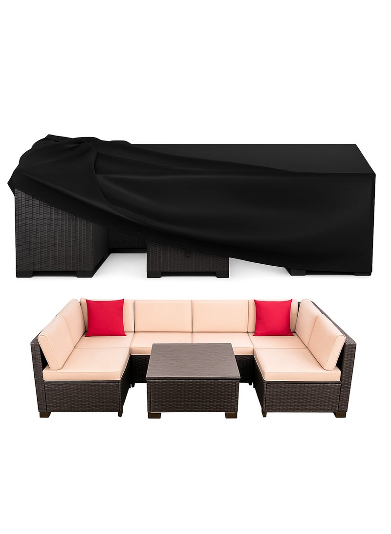 TOPIFY Waterproof Garden Patio Furniture Cover Set, Upgraded 210D Heavy Duty Oxford Fabric UV Resistant Protective Covers for Square & Rectangle Table Chair Sofa Outdoor (Polyester, 242 x 164 x 80) - Image 1