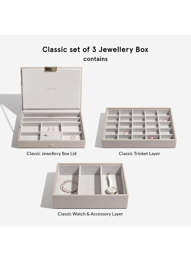 Stackers Taupe Classic Medium Jewellery Box, Set of 3 - Image 4