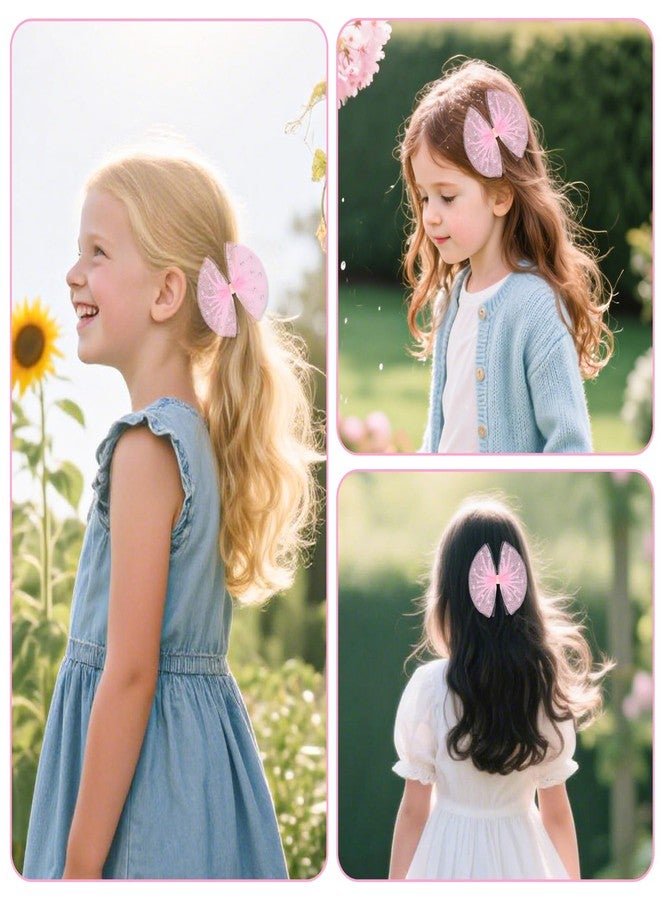 Shidara 2 PCS Rhinestone Bow Hair Clips for Women and Girls | Glitter Center Hair Bows with Sparkling Stones | Non-Slip Hairpins for Thick and Thin Hairs | Stylish Hair (Pink) - Image 5