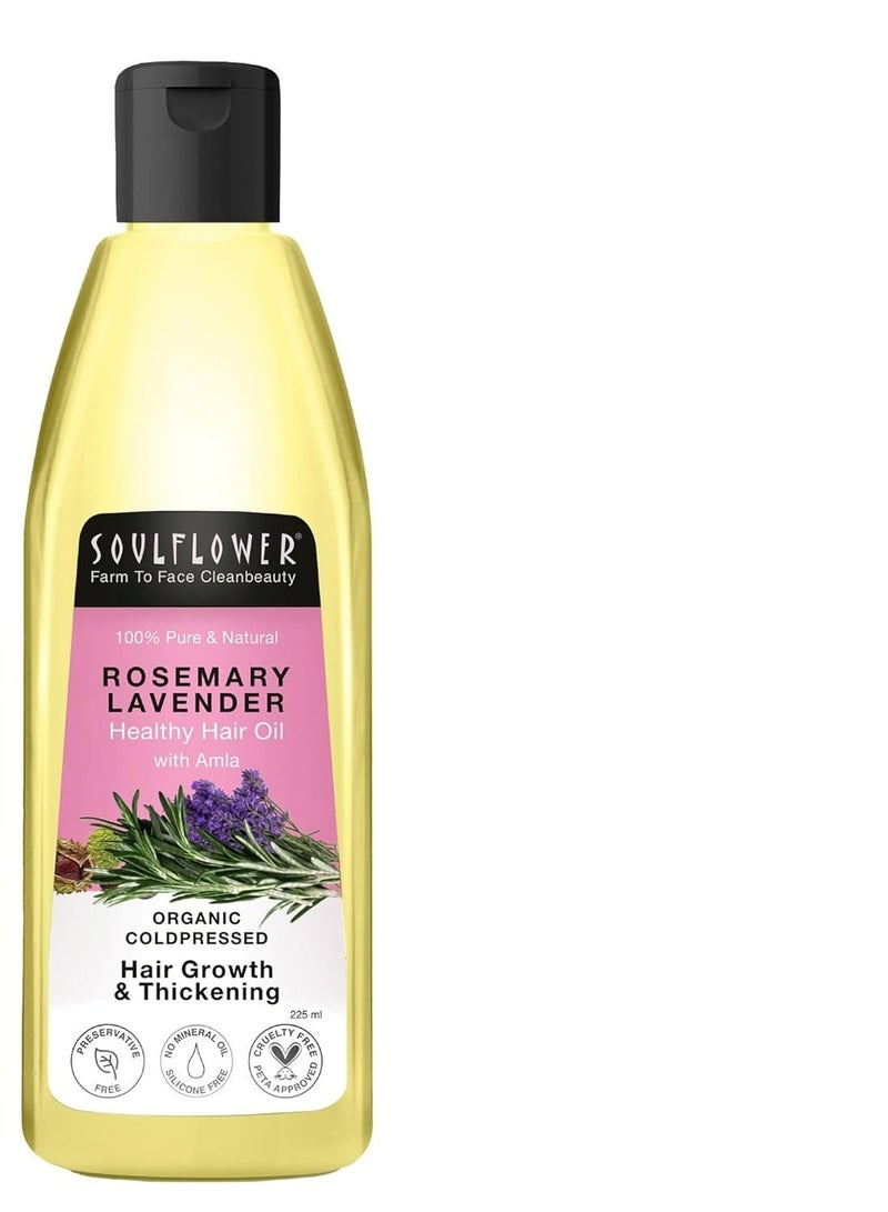 Soulflower Rosemary Redensyl Hair Growth Serum 30ml with 4% Anagain, 1% Melanogray, Biotin, Keratin, Tea Tree, Chia Seeds & Rice Water & Rosemary Lavender Healthy Hair Oil 225ml - Image 3