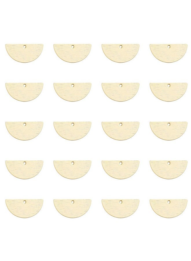 NUORUI 20 Pcs Blank Stamping Tag Brass Pendants Charms For Jewelry Making (Half Circle) - Image 1