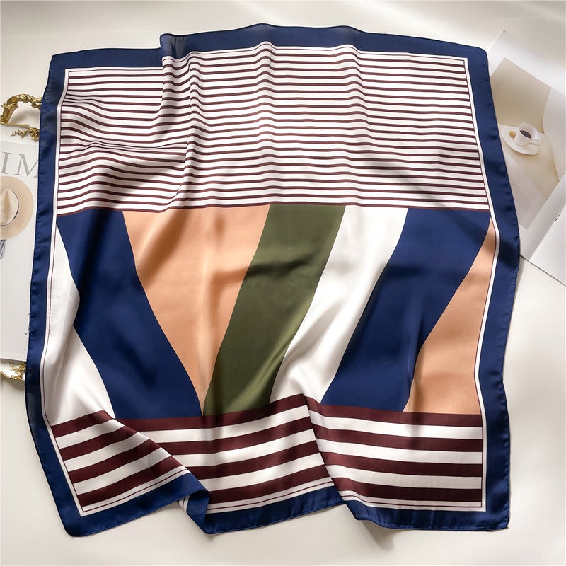 Factory wholesale scarves ladies scarf shawls 70cm Korean small square silk satin printed spring and summer sunscreen scarf  - Image 1