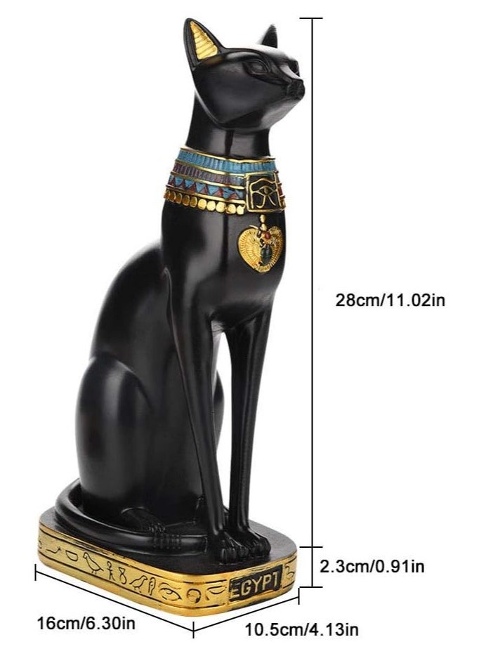 Generic Atihao Resin Cat Statue Home Room Decoration Crafts Egyptian Style Home Decor Set (Black M)  - Image 1