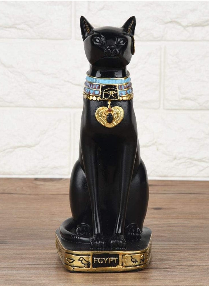 Generic Atihao Resin Cat Statue Home Room Decoration Crafts Egyptian Style Home Decor Set (Black M)  - Image 2