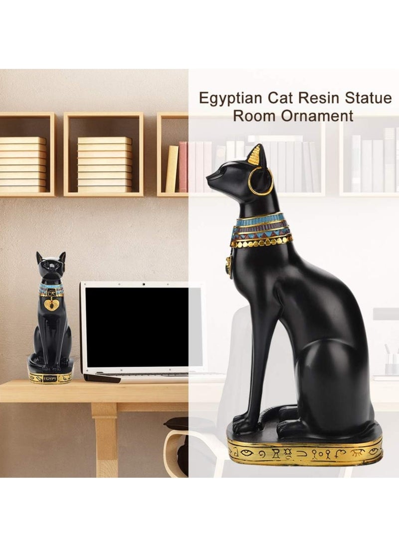 Generic Atihao Resin Cat Statue Home Room Decoration Crafts Egyptian Style Home Decor Set (Black M)  - Image 3