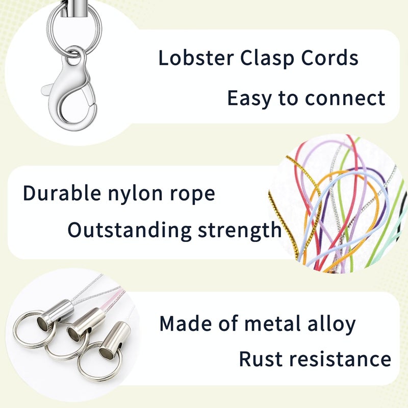 Mini-Factory 100PCS DIY Charm Straps with Lobster Clasp Colorful Lanyard Cords for Phone Charms, USB Drives, Keychains, Jewelry Making, Crafts, Purse & Name Tag Accessories - Image 3