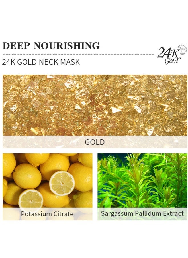 Kormesic 24k Gold Facial Mask Neck Anti Wrinkle Patches, Neck Lift Mask Collagen Patch Fine Lines Removal Hydrating, Neck Wrinkle Removal Skincare Beauty Patches  - Image 2