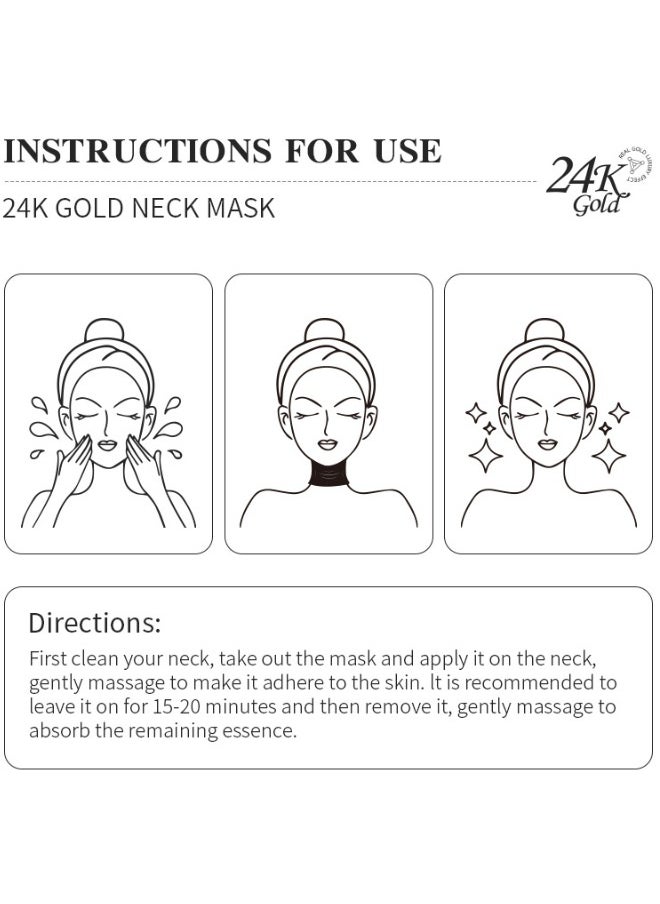 Kormesic 24k Gold Facial Mask Neck Anti Wrinkle Patches, Neck Lift Mask Collagen Patch Fine Lines Removal Hydrating, Neck Wrinkle Removal Skincare Beauty Patches  - Image 4