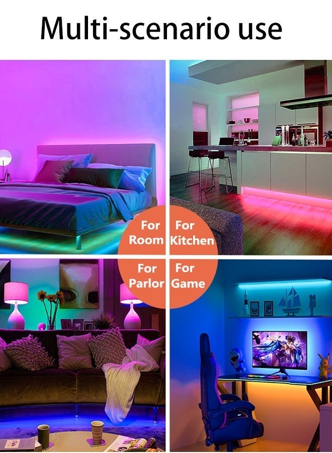 كوزينيست أضواء شريط LED بلوتوث 10 متر، أضواء LED متغيرة الألوان RGB مع تطبيق وجهاز تحكم عن بُعد، شريط LED مرن مع تزامن الموسيقى لغرفة النوم، غرفة المعيشة، التلفاز، المطبخ وزينة المنزل DIY - Image 3