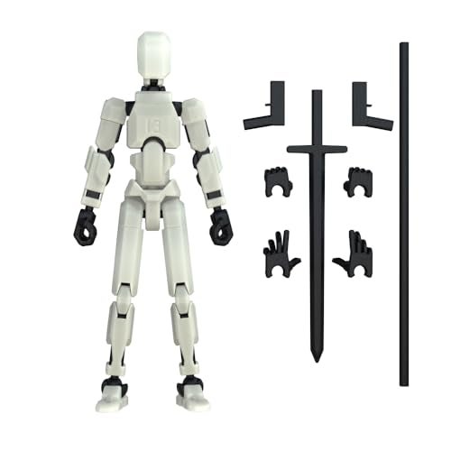MerryXD T13 3D Action FigureAssembly Completed Dummy Nova Titan Lucky 13 Action Figure 3D Printed MultiJointed Movable Toy Grow in The Dark White - Image 5
