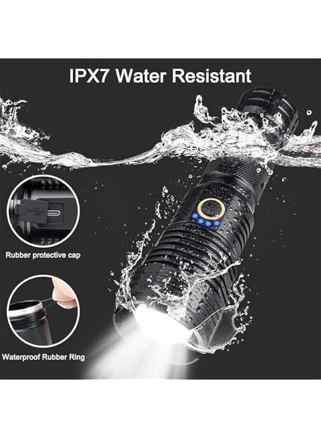 Rechargeable LED Flashlights High Lumens Tactical Flashlight with Zoomable Super Bright Waterproof Flashlights for Emergencies,Camping,Hiking,Home - Image 4